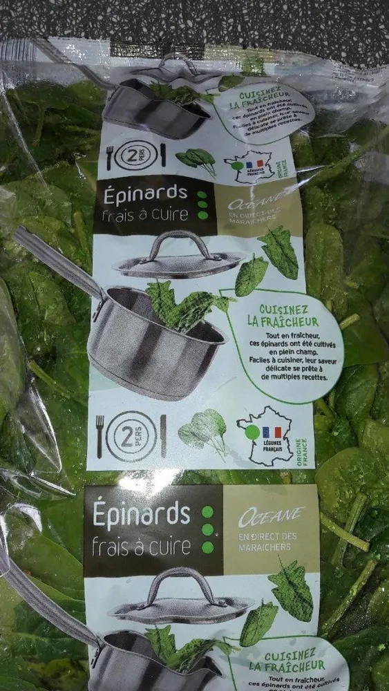 Épinards frais à cuire