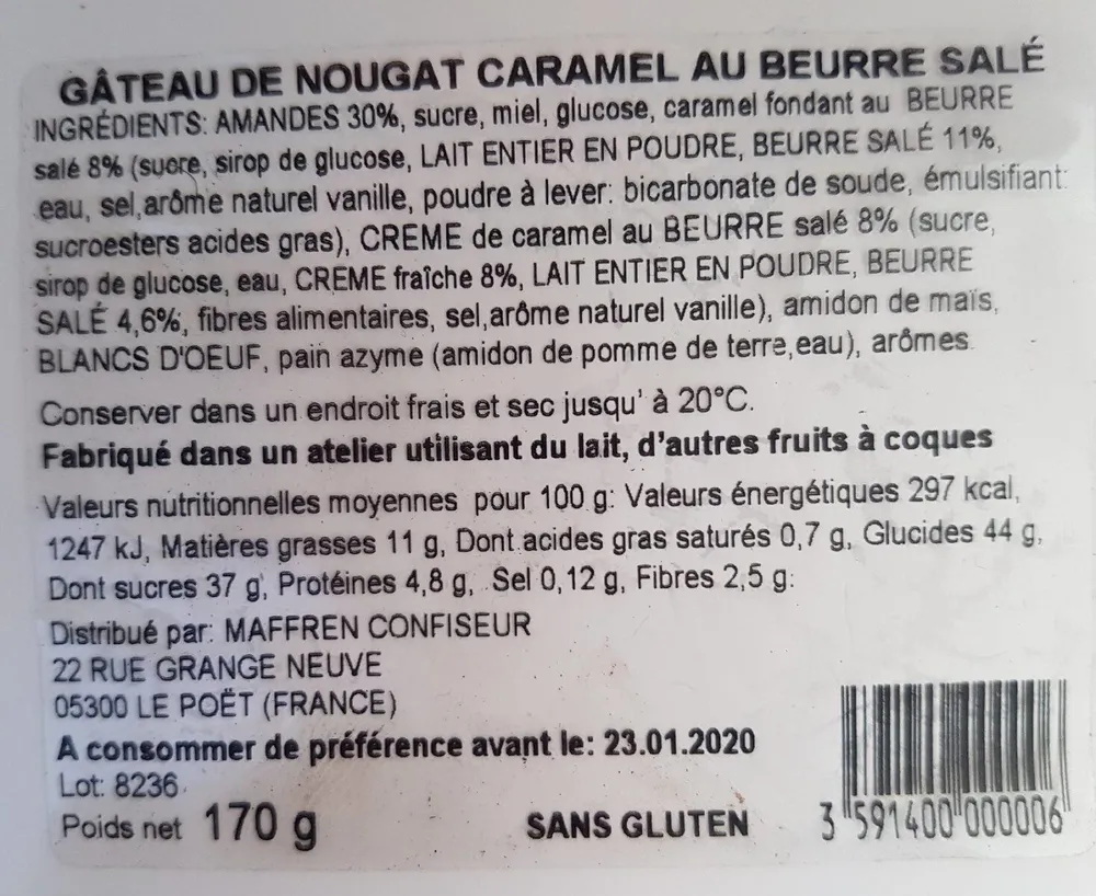 Gâteau de nougat caramel au beurre salé
