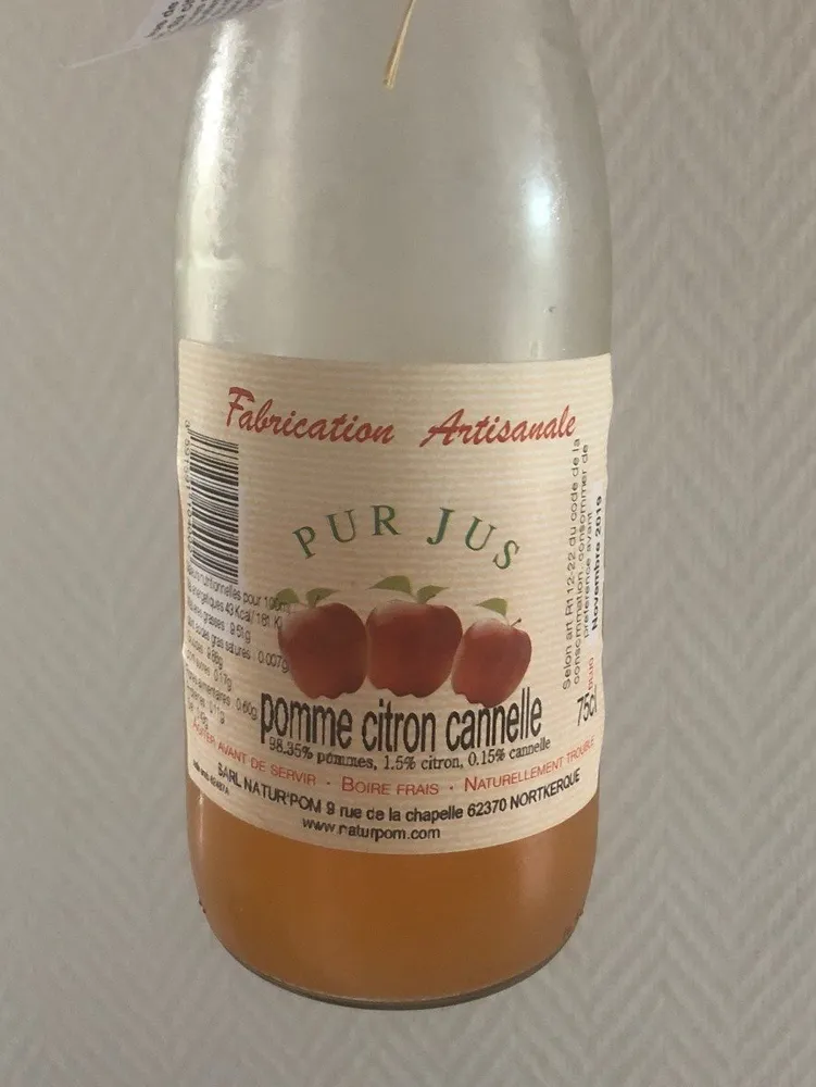 Pur jus pomme citron cannelle