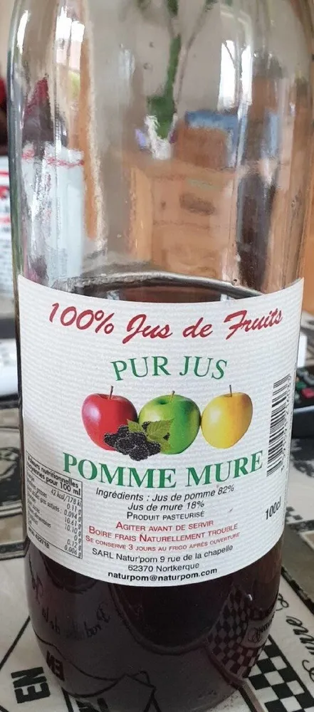 Pur jus pomme mûre