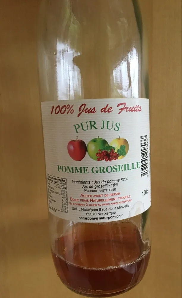 Pur jus pomme groseille