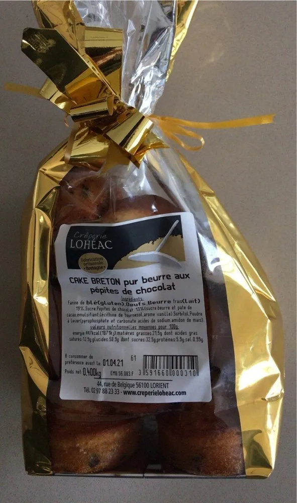Cake breton pur beurre aux pépites de chocolat