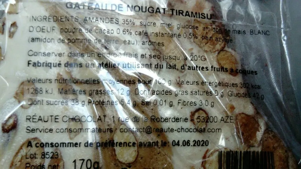 Gateau de Nougat tiramisu