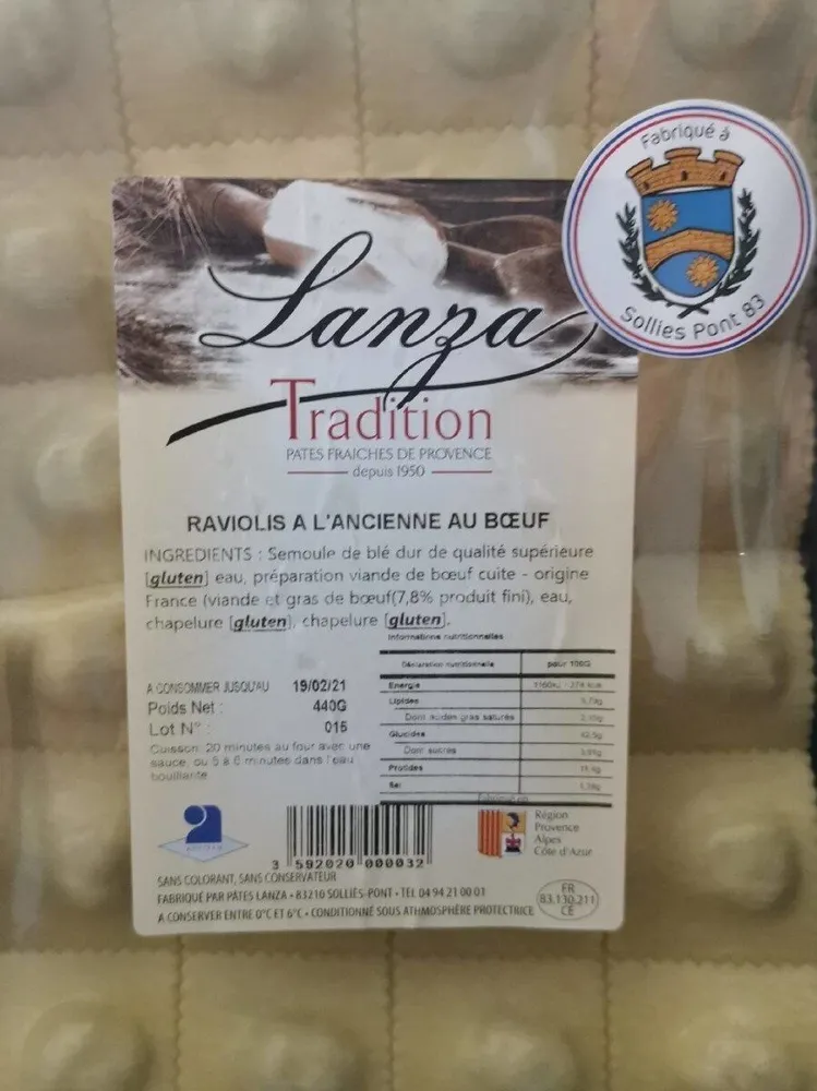 Raviolis à l'ancienne au bœuf