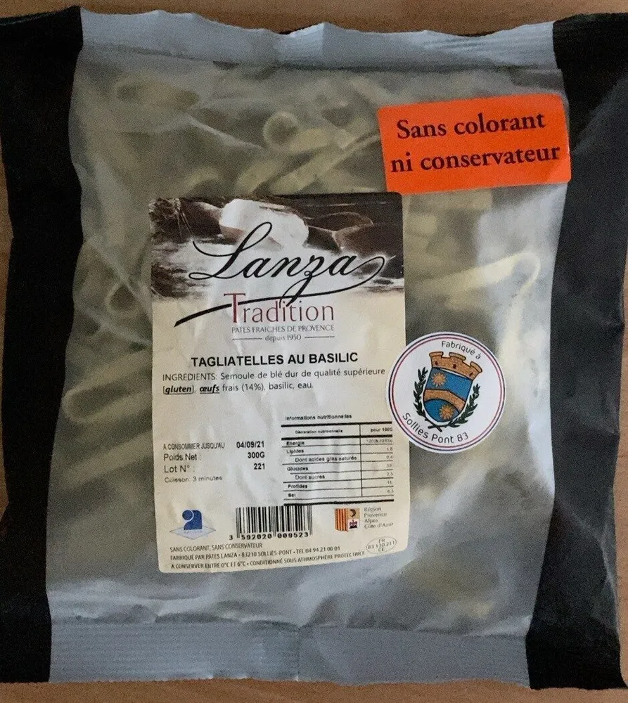Tagliatelles au basilic