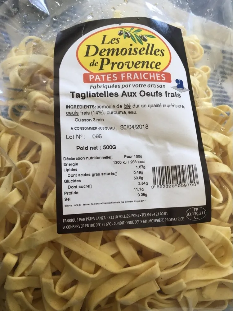Tagliatelles aux oeufs frais