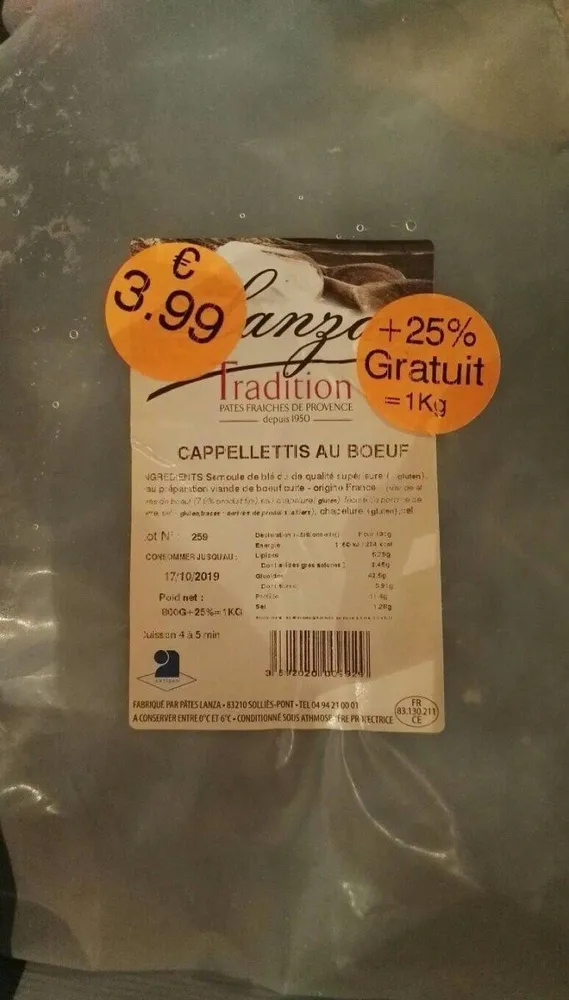 Cappellettis au bœuf