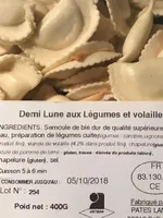 Demi lune aux legumes et volaille