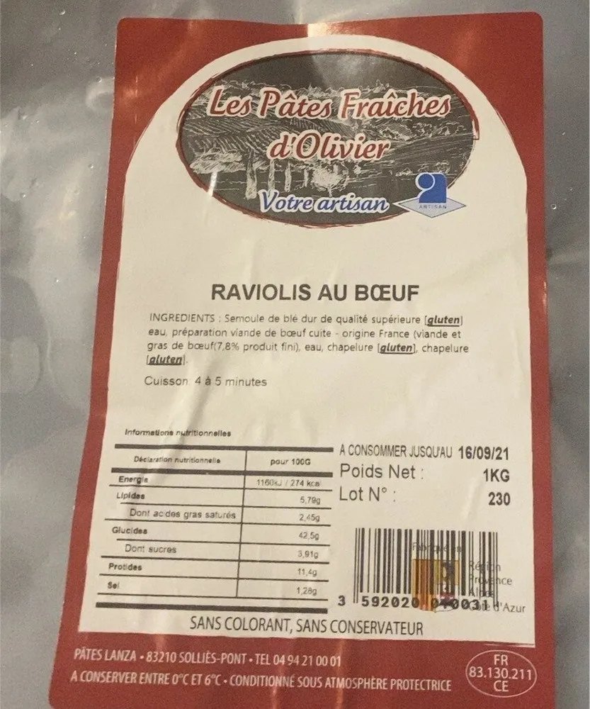 Raviolis au boeuf