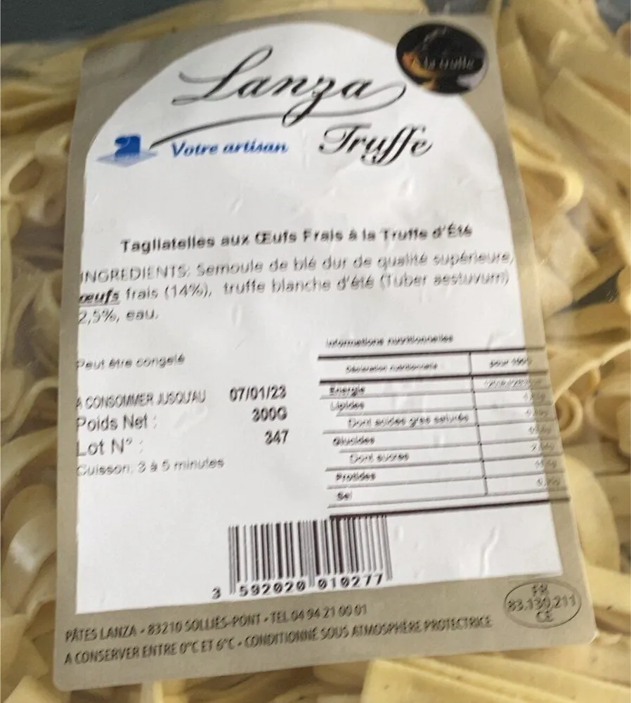 Tagliatelles aux oeufs frais et truffe d’ete