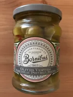 Olives vertes farcies au poivron rouge