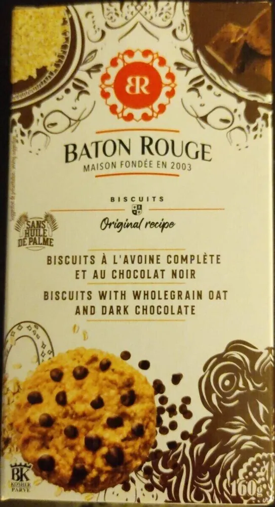 Biscuits à l'avoine complète et au chocolat noir