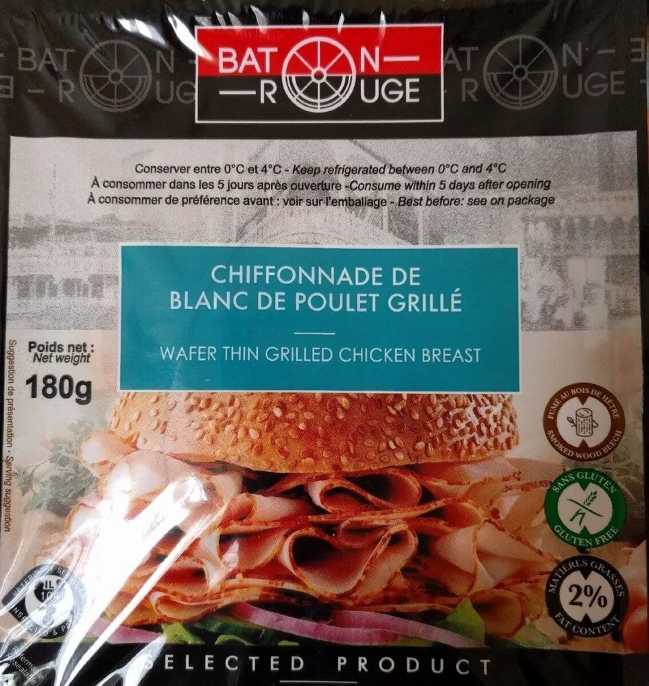Chiffonnade de blanc de poulet grillé