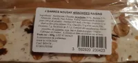 4 barres nougat arachides raisins