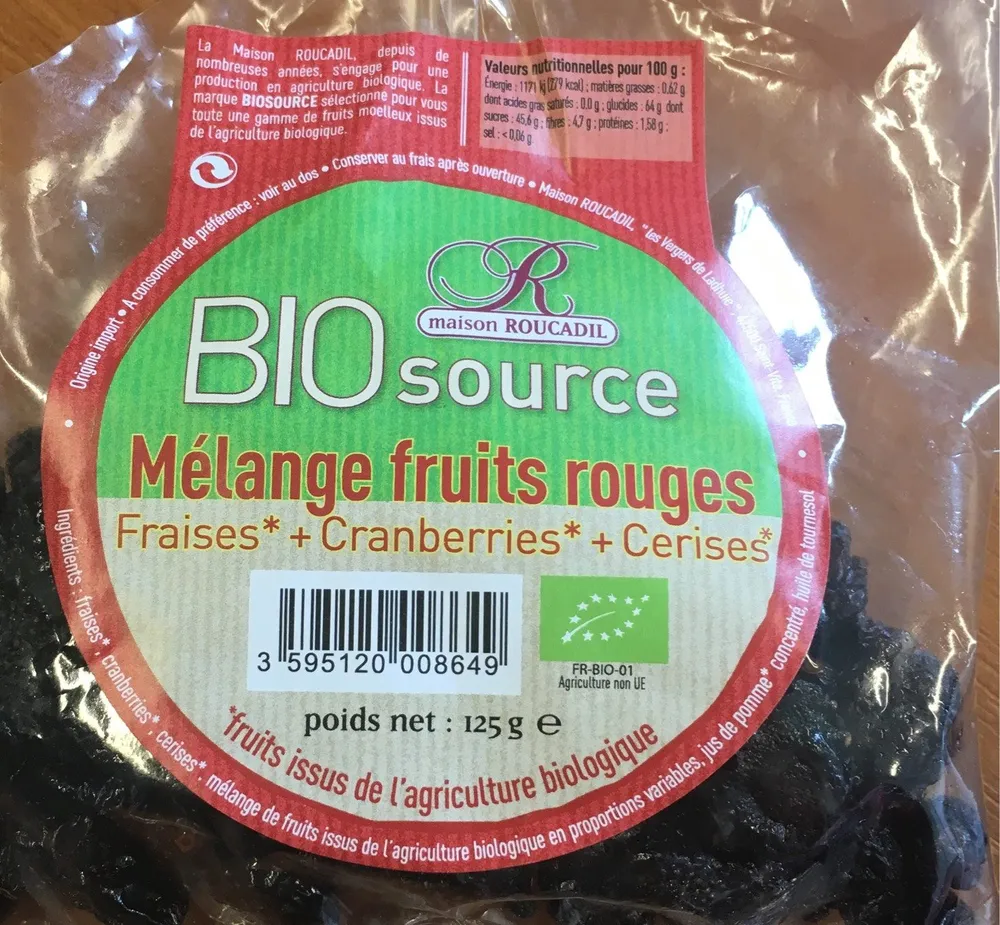 Biosource mélange fruits rouges
