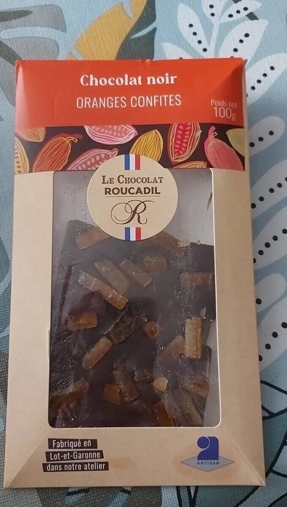 Chocolat noir oranges confites