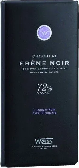 Une tablette de chocolat noir ebene