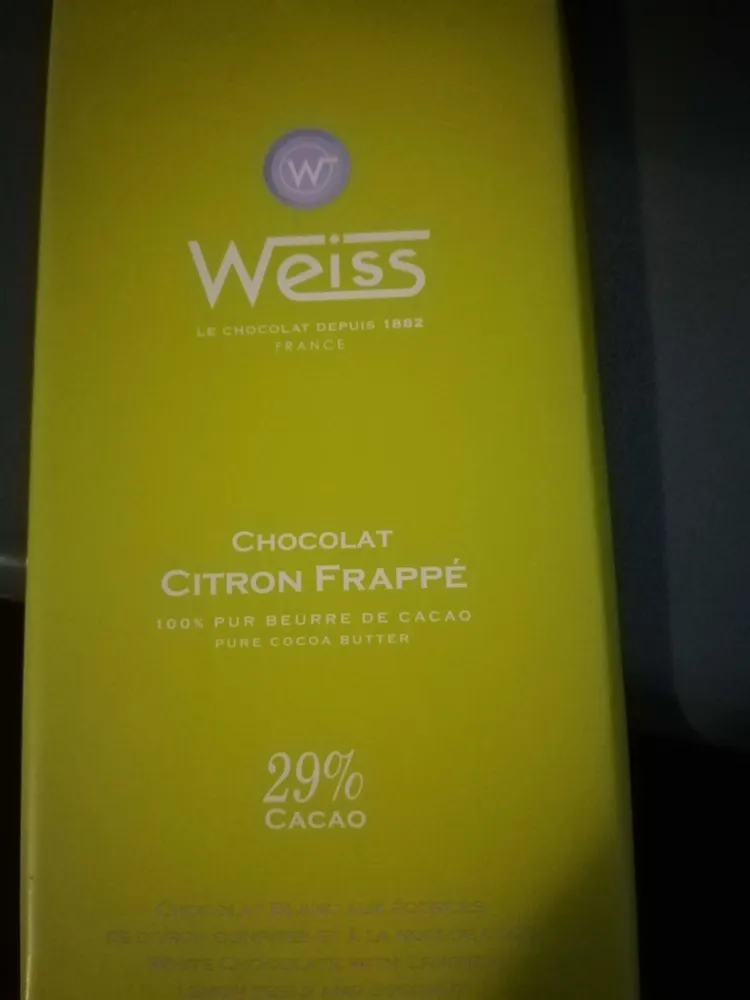 Tablette Chocolat Blanc Aux écorces De Citron Confites
