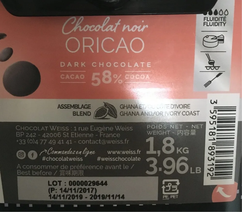 Chocolat Weiss oricao