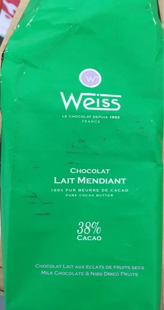 Chocolat lait mendiant