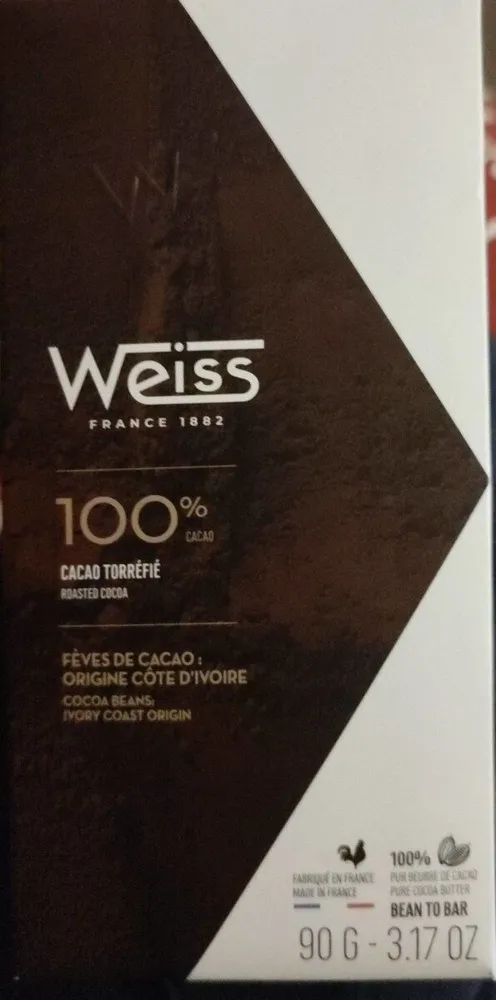 Chocolat 100 cacao torréfié Côte d'Ivoire