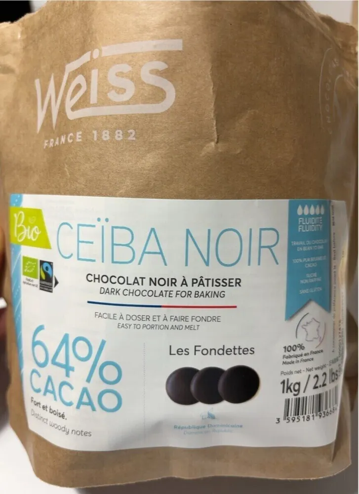 Chocolat à patisser Ceïba noir bio