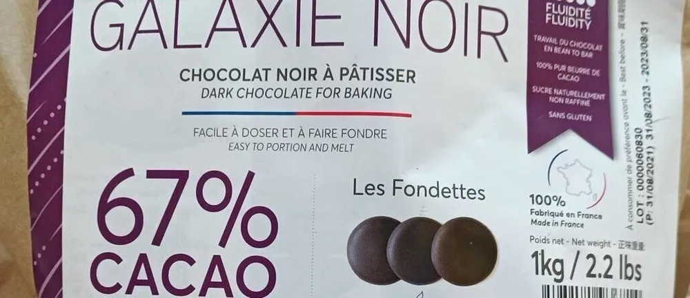 Chocolat Noir à Pâtisser Galaxie Noir