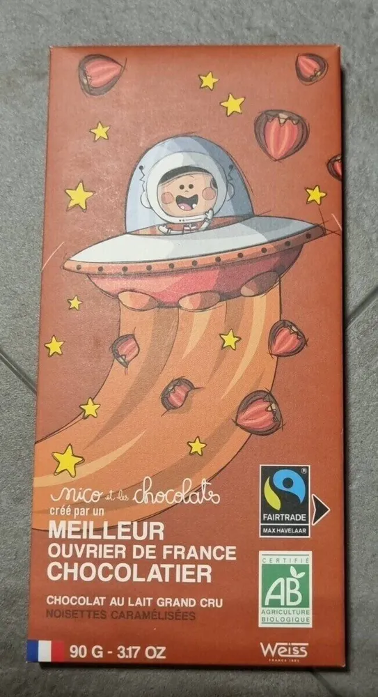 Chocolat au lait grand cru noisettes caramélisées