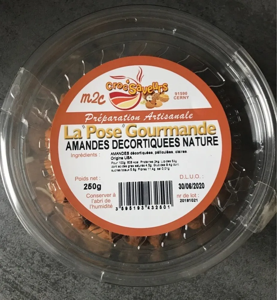 Amandes decortiquees nature