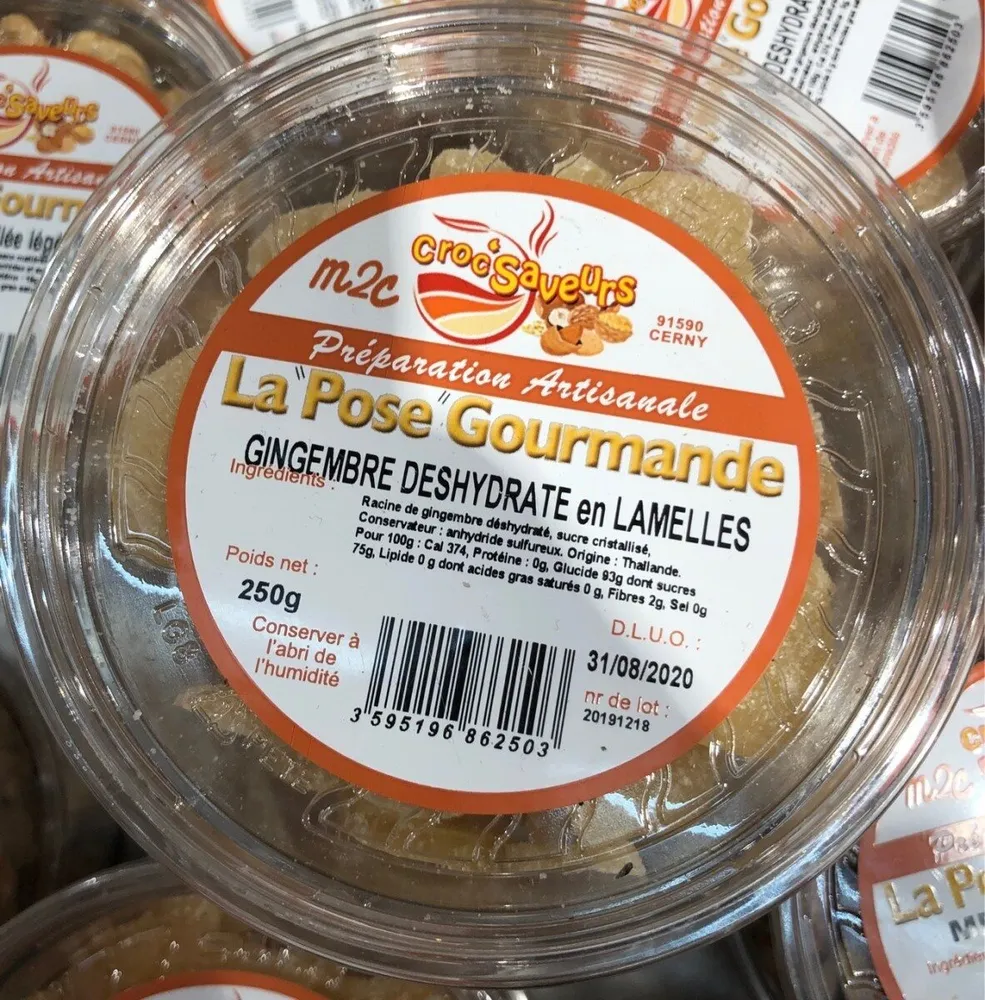 Gingembres deshydratés en lamelles