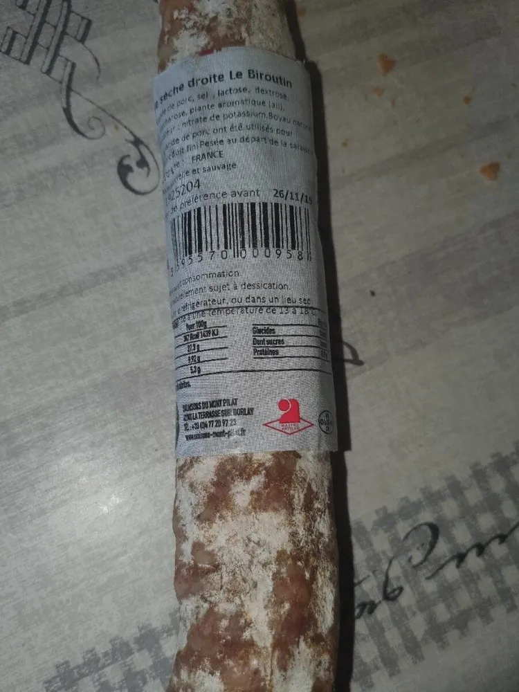 Saucisse sèche droite Le Biroutin
