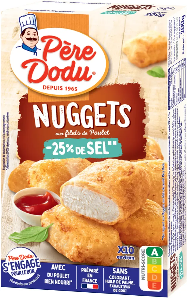 Nuggets aux filets de poulet -25% de sel