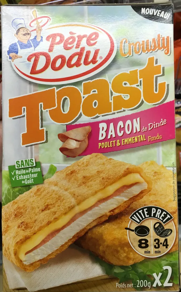 Crousty Toast Bacon de Dinde Poulet & Emmental fondu
