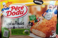 Pané de poulet & son sachet de sauce crème & fines herbes