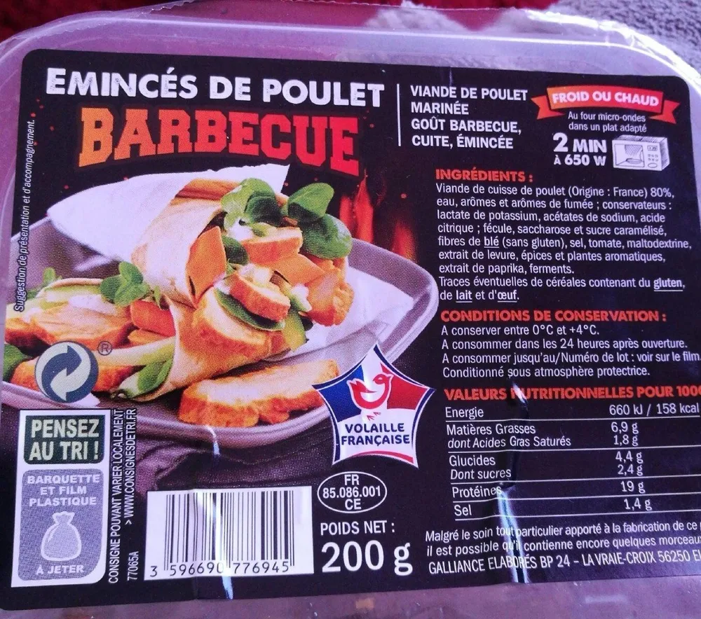 Émincés de poulet barbecue