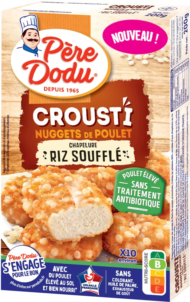 Crousti nuggets de poulet chapelure riz souffle