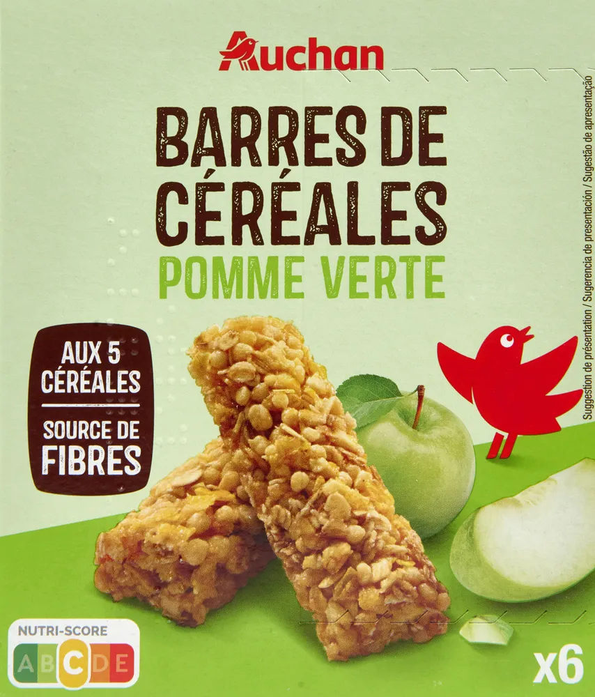 Barres de céréales pomme verte