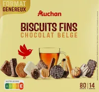 80 biscuits fins au chocolat belge - format généreux