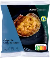 Coquille St-Jacques* sauce au Vieil Armagnac*Zygochlamys patagonica : Argentine (A) Chlamys opercularis : Féroé (F), Royaume-Uni (E), France (D) Argopecten purpuratus : Pérou (P). (Voir lettre ind