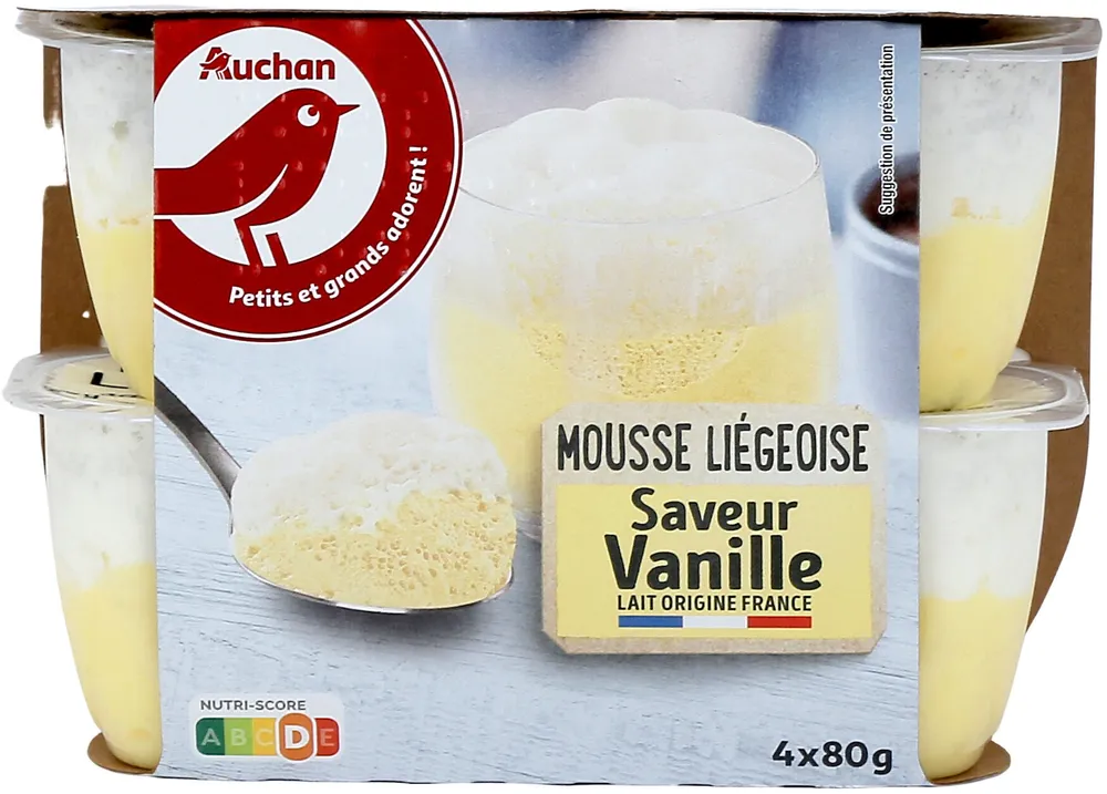 Mousse liégeoisesaveur vanille