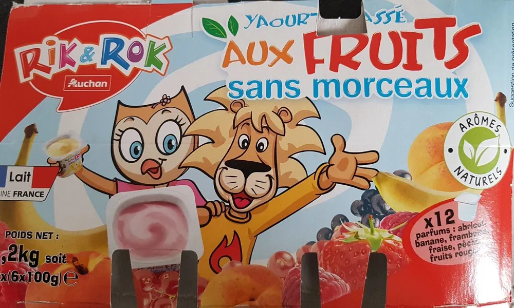 Rik & Rok Yaourt Brassé Aux Fruits 12x100g