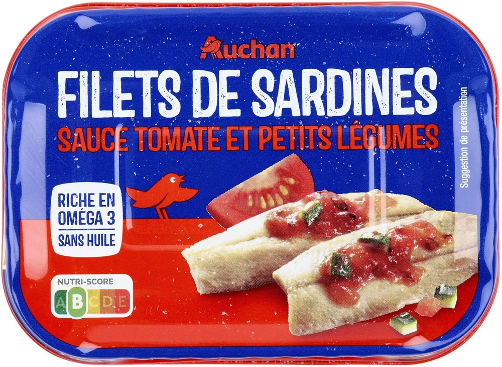 Filets de sardines sauce tomate et petits légumes