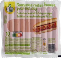 Saucisses cuites fumées pour Hot dog