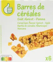 Barres de céréales goût abricot pomme