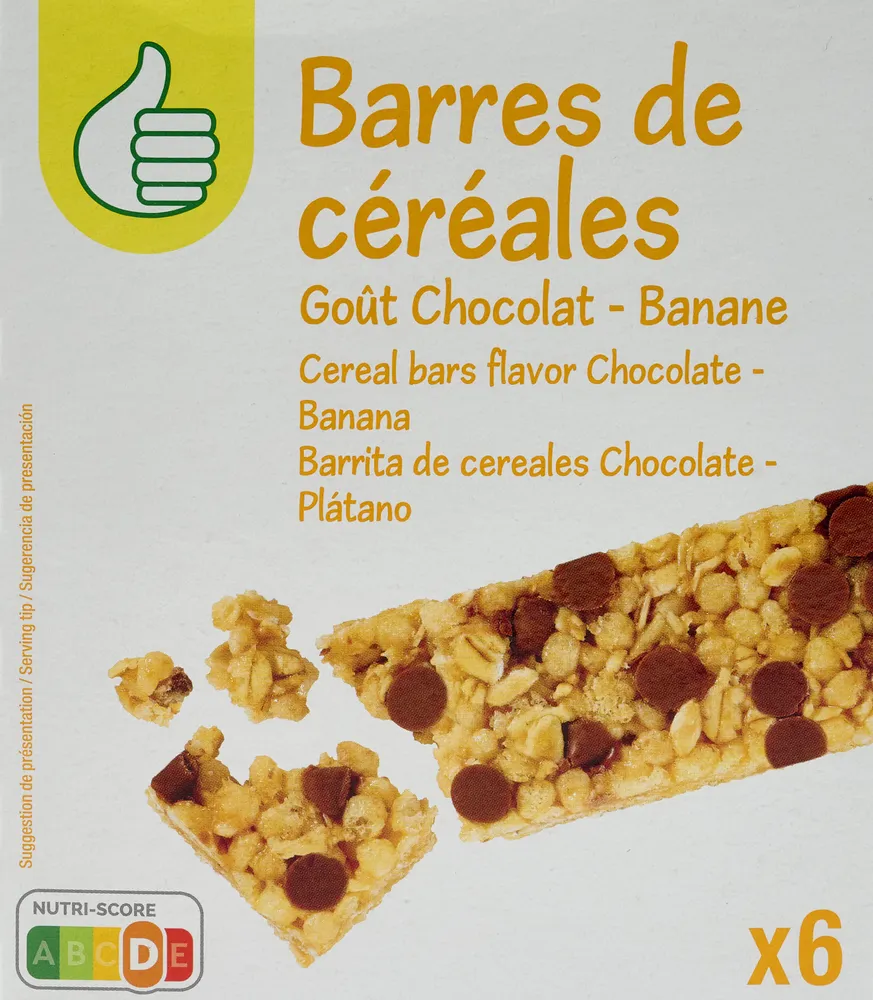 Barres céréalières Goût Chocolat - banane