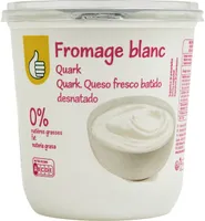 Fromage blanc0% de matières grassespossibilité Picto : Lait Origine France