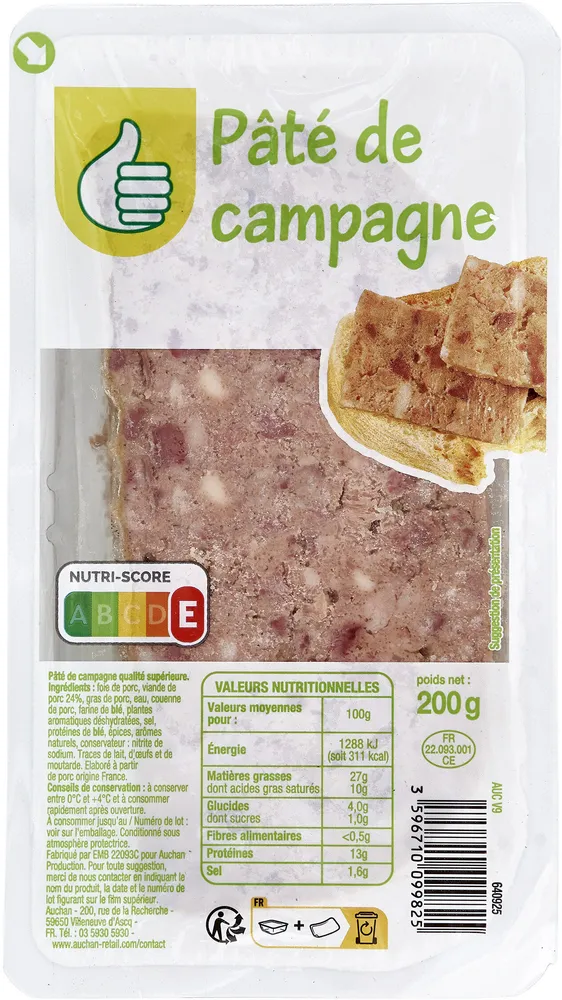 Pâté de campagne qualité supérieure