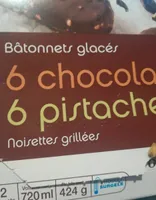 Bâtonnets glacés 6 chocolats 6 pistaches
