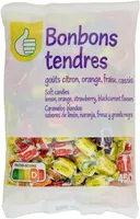 Bonbons tendres - Goûts citron, orange, fraise, cassis
