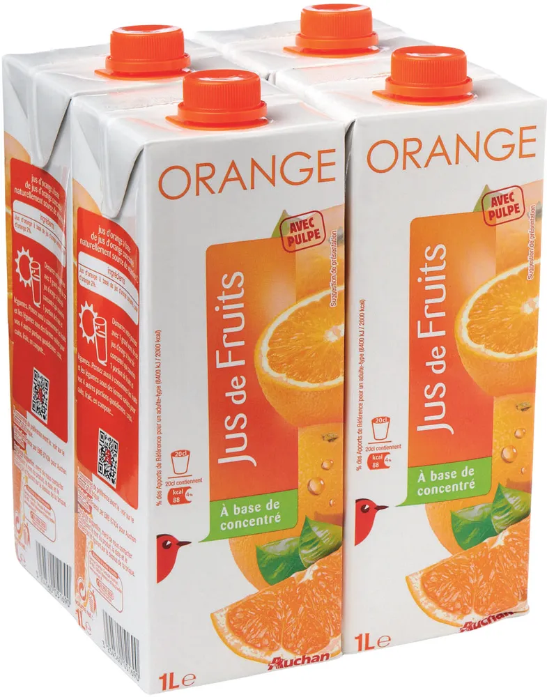 Orange - Jus de Fruits à base de concentré - AVEC PULPE